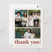 whimsicalウェディングサンクス テラコッタ 3ショット写真 ポストカード (正面/裏面)