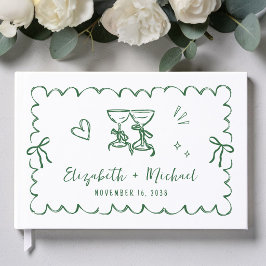  whimsicalウェーブフレーム 手描き結婚式 ゲストブック