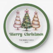  whimsicalクリスマスツリー名前紙 ペーパープレート (正面)