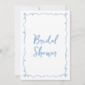  whimsicalブルーの手描きブライダルシャワー 招待状 (裏面)