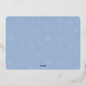  whimsicalブルーの木々ホリデーカード 箔シーズンカード (裏面)