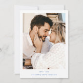  whimsicalブルーの結婚式の写真 保存日 招待状 (裏面)