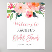 whimsical水彩花卉婚前祝福会标志 ポスター (正面)