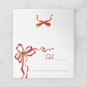  whimsical でファンキーな赤いリボン クリスマス ディナー パーティー プレイスカード (外部開封)