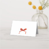  whimsical でファンキーな赤いリボン クリスマス ディナー パーティー プレイスカード (裏面)