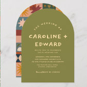 whimsical で手描きのカラフルな結婚式 招待状