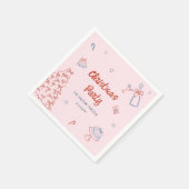  whimsical で手描きの楽しいクリスマスパーティー スタンダードカクテルナプキン (角)