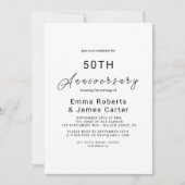  whimsical なカリグラフィーアニバーサリー招待状 招待状 (正面)