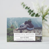  whimsical なカリグラフィー | 色褪せた写真 結婚式の 招待状 (スタンド正面)