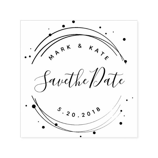  whimsical ウェディング Save the Date セルフインキングスタンプ (デザイン)