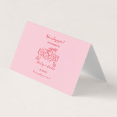  whimsical オーダーメイド エンゲージメント カップル サイン 名刺 (正面)