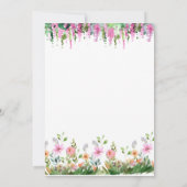  whimsical ガーデン ワイルドフラワー ウェディング 招待状 (裏面)