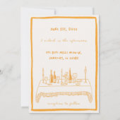  whimsical ゴールデンアワー Save The Date 招待状 (裏面)