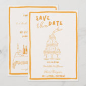  whimsical ゴールデンアワー Save The Date 招待状 (正面/裏面)
