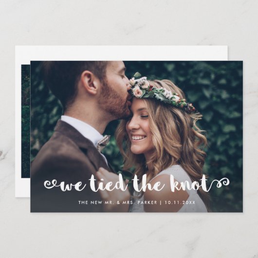  whimsical スクリプト | フォトエロープメントのお知らせ 招待状 (正面/裏面)