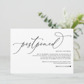  whimsical スクリプト ブラック 結婚延期 案内状 (スタンド正面)