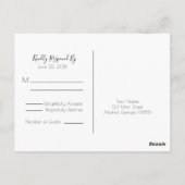  whimsical スクリプト RSVP ポストカード (裏面)