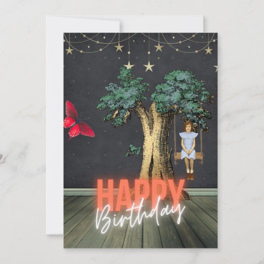  whimsical ハッピーバースデー サルレアル 加工アート (正面)