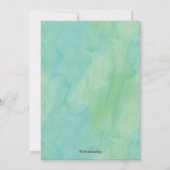  whimsical ハート 緑の水彩画 ブライダルシャワー 招待状 (裏面)