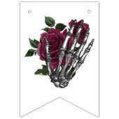  whimsical バーガンディ フラワー ゴシック ウェディング シャワー バンティングフラッグ (第1の旗)