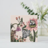  whimsical フラワー ベア フェアリー 水彩画 (スタンド正面)