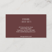 whimsical ブラウン ベージュ フラワー エレガント イベントプランナー 名刺 (裏面)