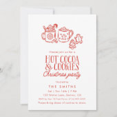 whimsical ホットココアクッキー クリスマスパーティ 招待状 (正面)