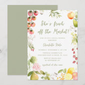  whimsical マーケット ファーマーズ ブライダル シャワー 招待状 (正面/裏面)