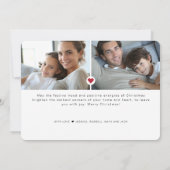  whimsical モダン ウィンター グリーン 3 枚の写真 シーズンカード (裏面)