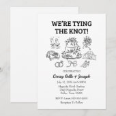  whimsical ラインアートの結婚式招待状 招待状 (正面/裏面)
