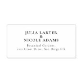 whimsical ラグジュアリー アイボリー フローラル スタイル ボーダー ウェディング セルフインキングスタンプ (デザイン)