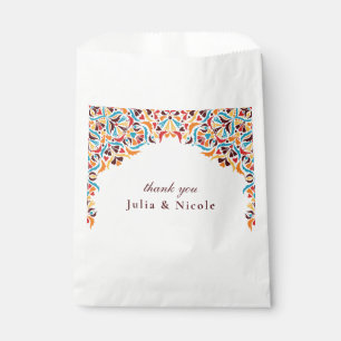  whimsical ラグジュアリー アイボリー フローラル スタイル ボーダー ウェディング フェイバーバッグ