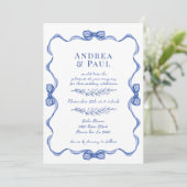  whimsical リボン スイート ウェディング 招待状 (スタンド正面)