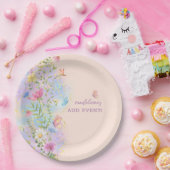 whimsical ワイルドフラワーズ フラワーデザイン ブライダルシャワー ペーパープレート (パーティー)