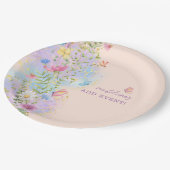 whimsical ワイルドフラワーズ フラワーデザイン ブライダルシャワー ペーパープレート (アングル)