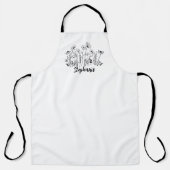 whimsical ワイルドフラワーラインアート エプロン (正面)