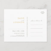  whimsical ワイルドフラワー アイボリー Save The Date ポストカード (裏面)
