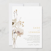  whimsical ワイルドフラワー ウェディング 招待状 (正面)
