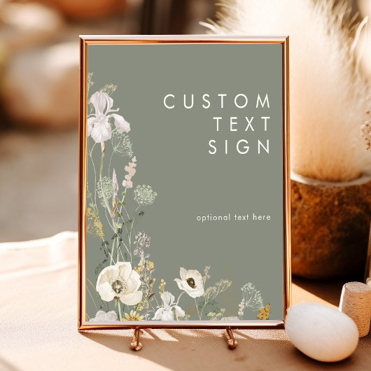 whimsical ワイルドフラワー セイジ カード&ギフト カスタム ポスター