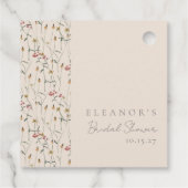  whimsical ワイルドフラワー フローラル カスタム ブライダル シャワー フェイバータグ (裏面)