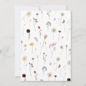 whimsical ワイルドフラワー ボヘミアンスタイル ウェディング ブライダルランチョン 招待状 (裏面)