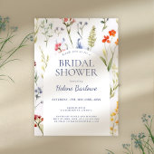  whimsical ワイルドフラワー 水彩 結婚前お祝いパーティー 招待状