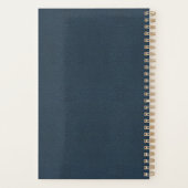  whimsical ヴィンテージ ゴールド & ライトブルーのブックカバー プランナー手帳 (裏面)