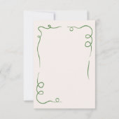 whimsical 手描きのウェディング フレンチグリーン セーブザデート (裏面)