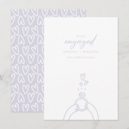  whimsical 手描きのエンゲージメント発表 招待状