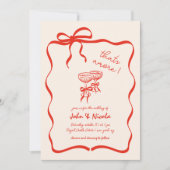  whimsical 手描きのカクテル That's Amore ウェディング 招待状 (正面)