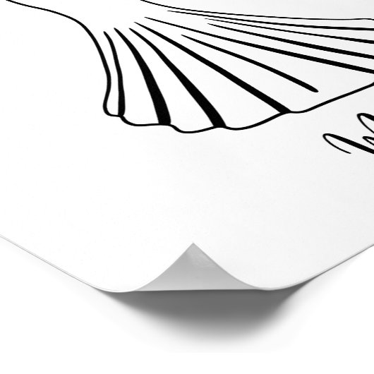  whimsical 手描きのフランスのウェディングドレスアート ポスター (角)