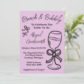  whimsical 手描きのリボン ウェディングシャワーの招待状 招待状 (スタンド正面)