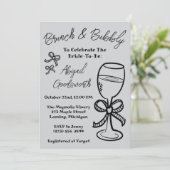  whimsical 手描きのリボン ウェディングシャワーの招待状 招待状 (スタンド正面)