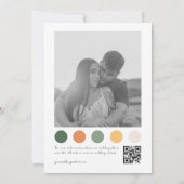 whimsical 手描きの桜の衣装 カラーQRコード セーブザデート (裏面)